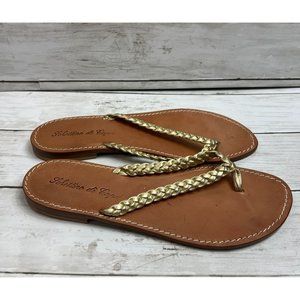 Schettino di Capri Hand-Made Sandals Gold Braid Leather Size EUR 40 Italy